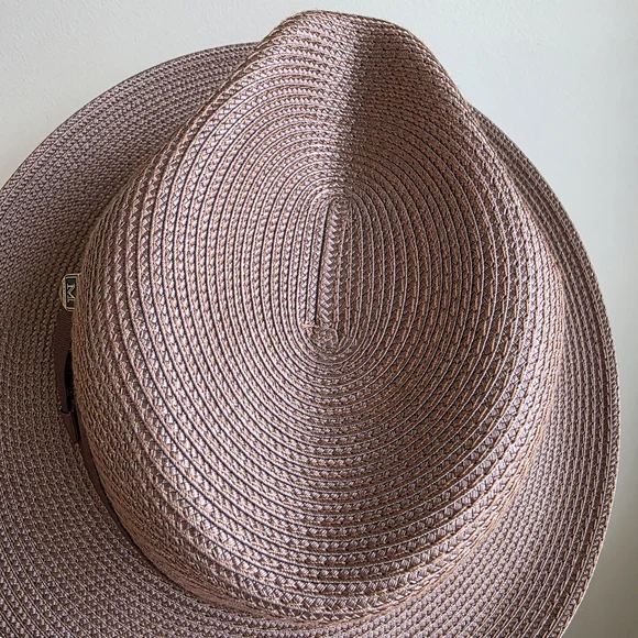 Montique H-42 Mens Straw Fedora Hat Brown